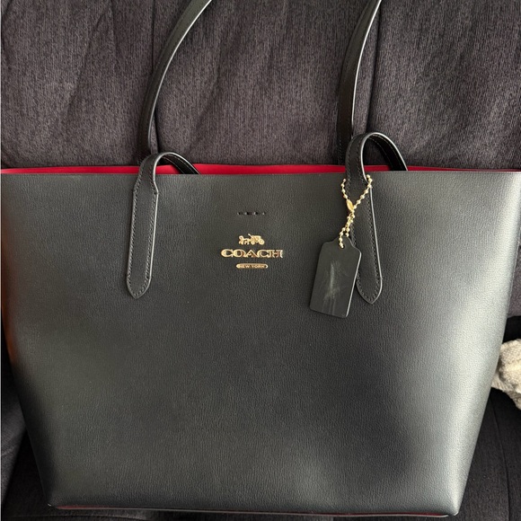 Coach Black and Red Tote Bag